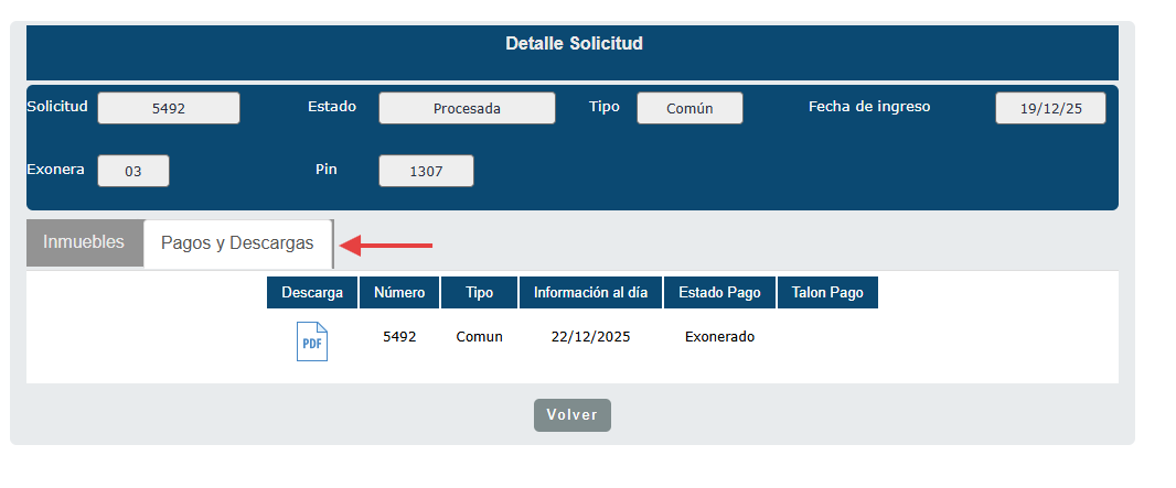 Solapa pagos y descargas
